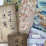 東京都世田谷区にて、初代久保田一竹さんの訪問着と帯、皆川月華さんの訪問着を訪問高価買取りいたしました。