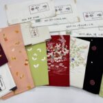東京都品川区のお客様より宅配にて、志ま亀やぎをん齋藤、有名呉服店のお着物や帯を高価お買取りさせていただきました。