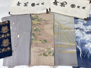 大阪府箕面市のお客様より、大羊居や大彦、千總や福田喜重さんのお着物と、龍村平蔵さんの帯をお買取りさせていただきました。
