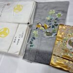 北海道札幌市のお客様より、宅配にて、羽田登喜男さんの訪問着、たつむら製の帯などをお買取りさせていただきました。